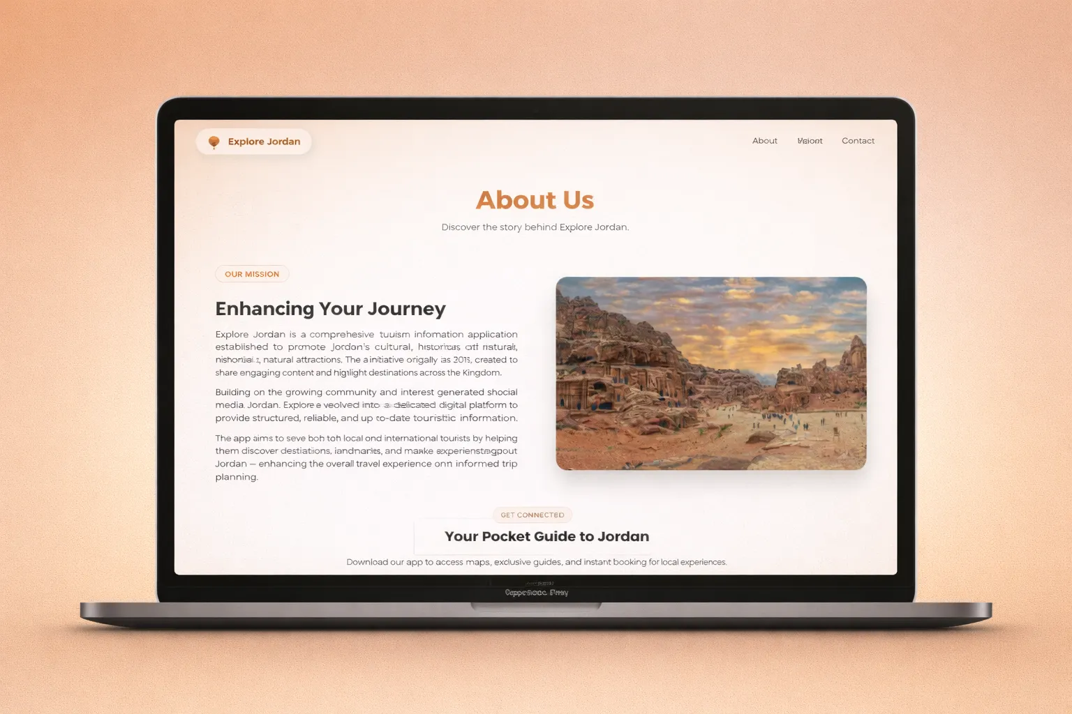 Explore Jordan Website - About page