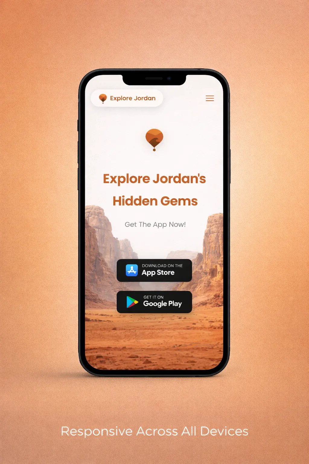 Explore Jordan Website - Mobile view