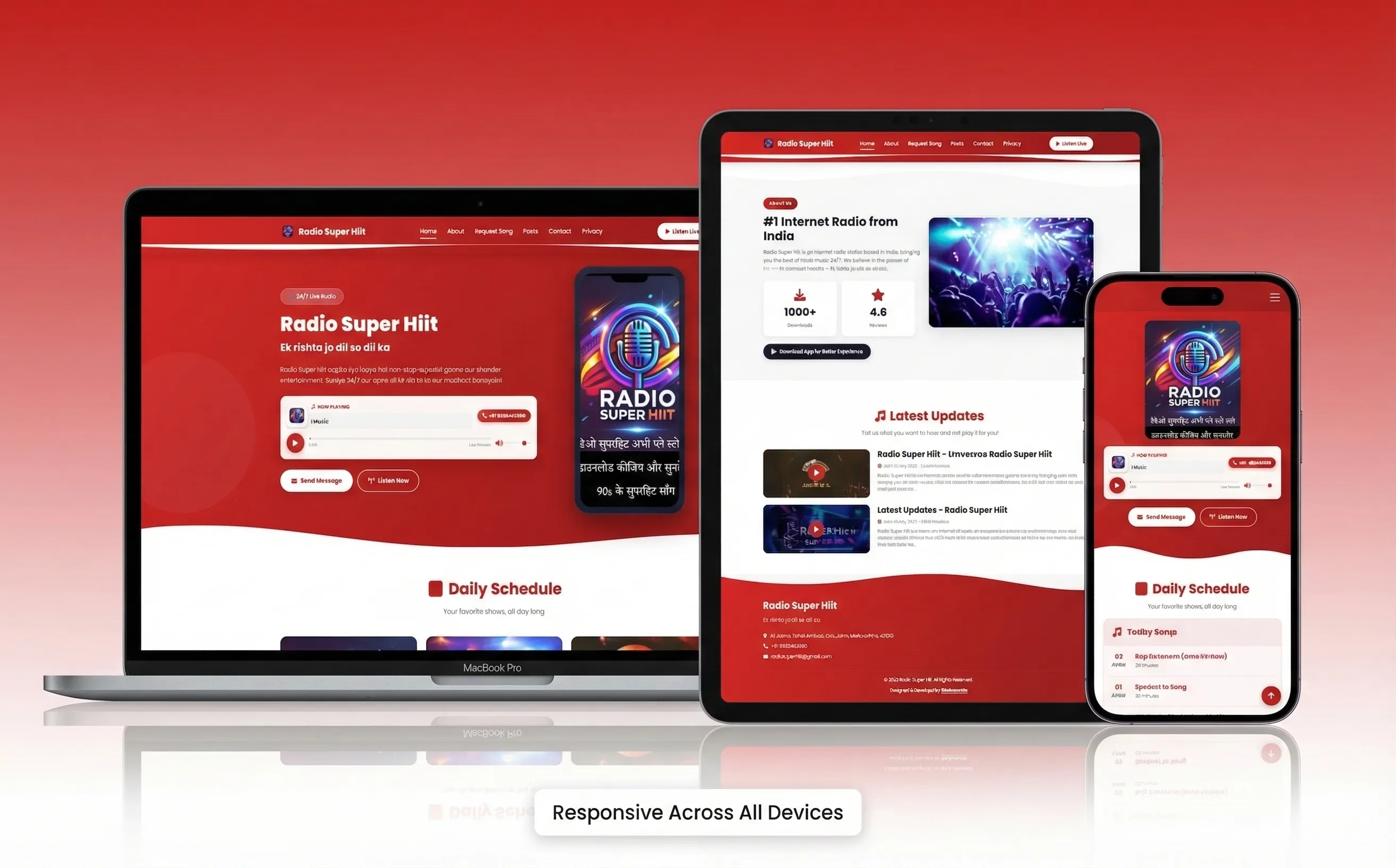 Radio Super Hiit - Full-screen live player page