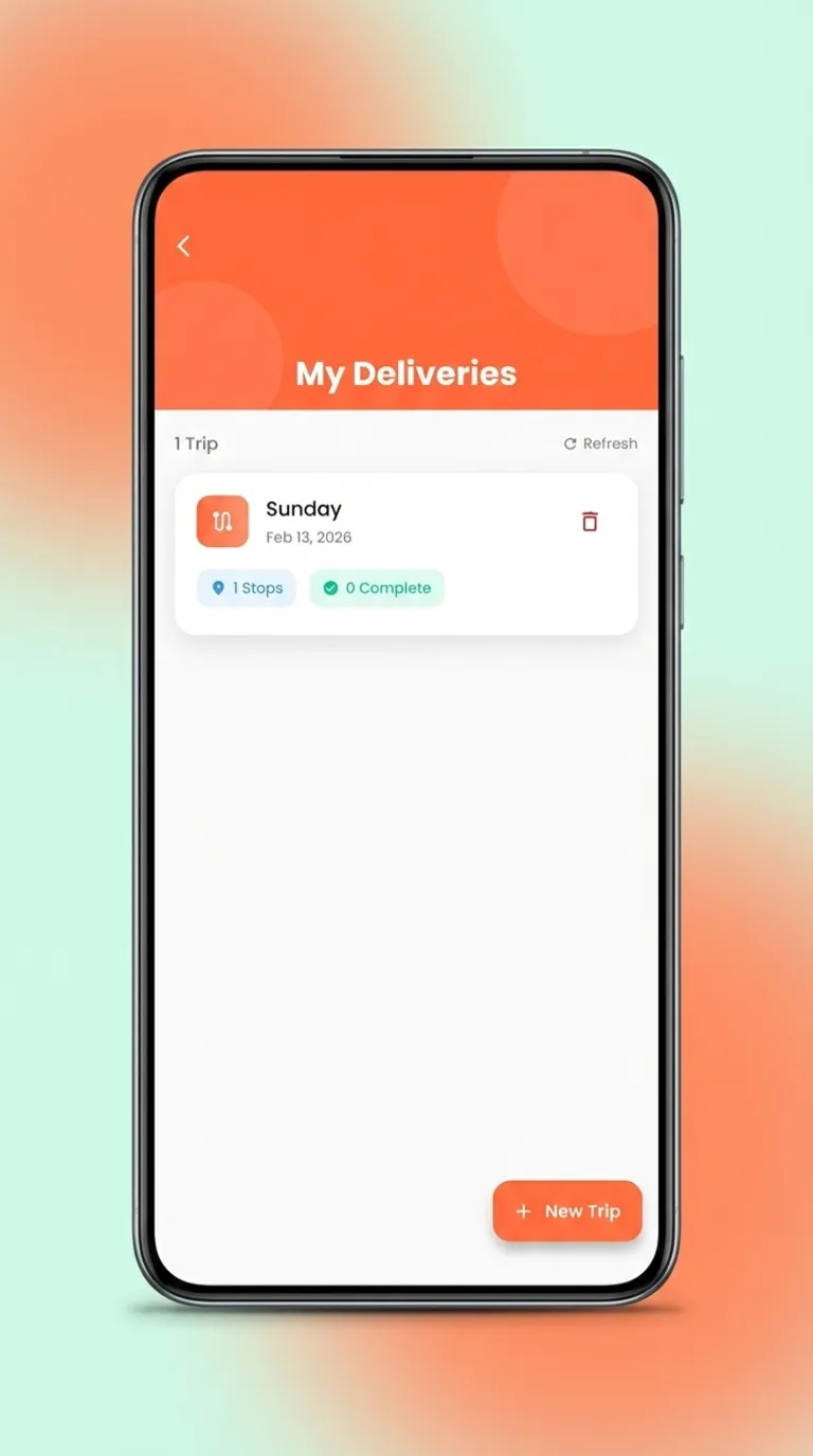 Route Optim - Trip list with saved routes